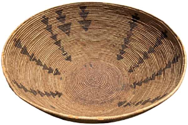 A traditional basket of the California Valley Miwok Tribe