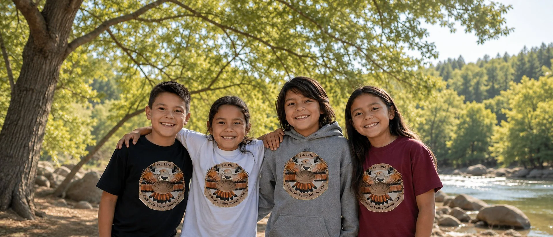 Miwok children at a tribal community gathering