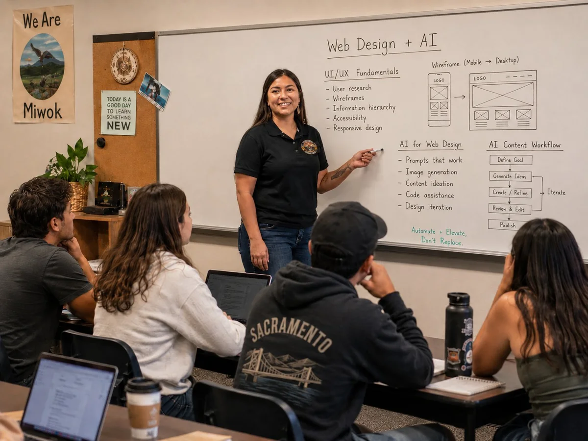 Miwok youth taking part in a tribal education program