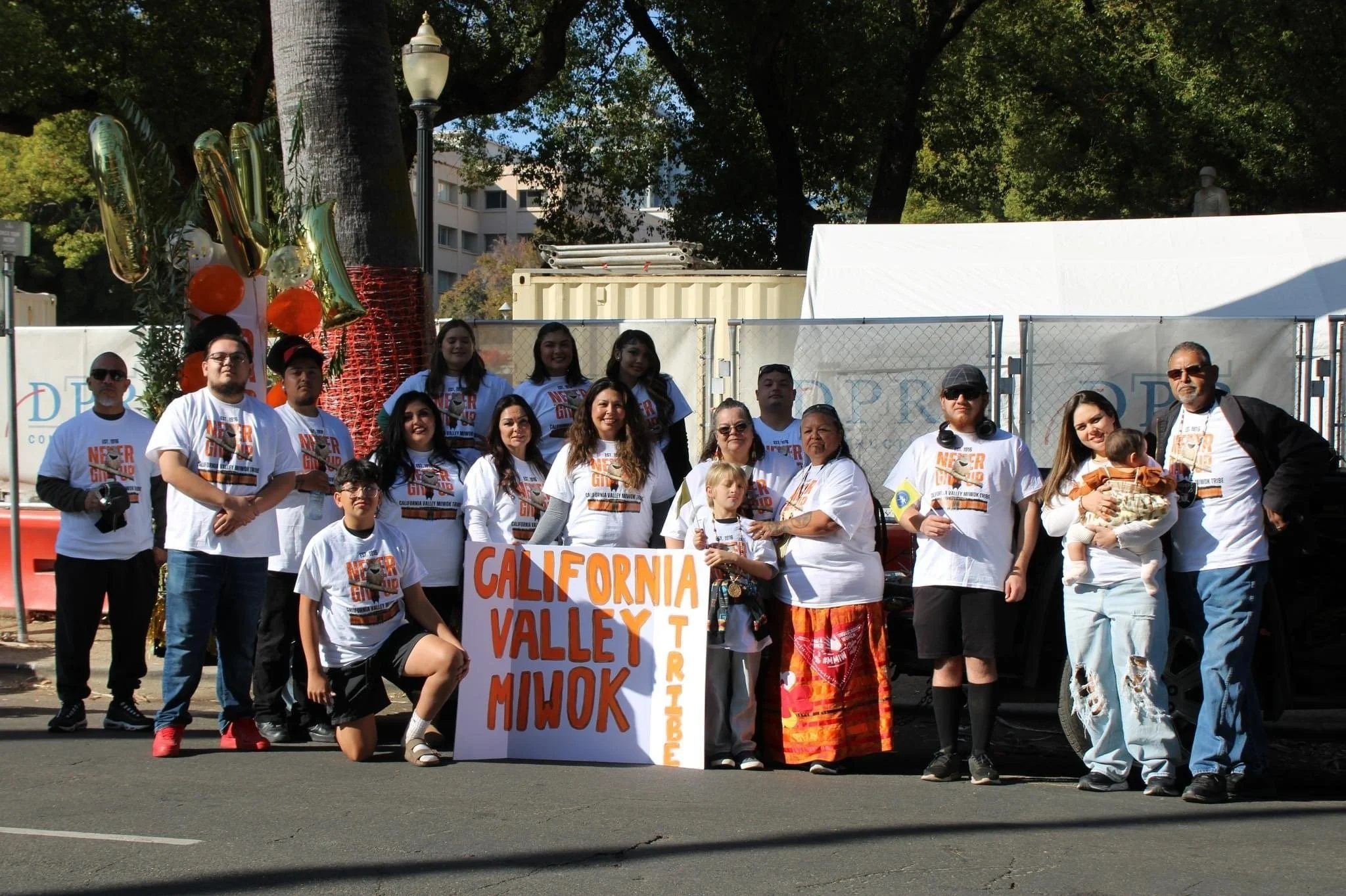 California Valley Miwok Tribe citizens marching in the 2024 Native American Heritage Parade in Sacramento